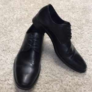Black Plain Toe Oxford Shoe